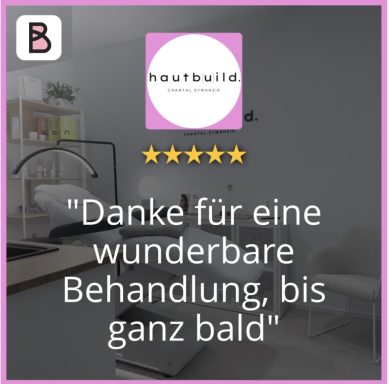 Bewertung zu einer kosmetischen Behandlung im Studio hautbuild.